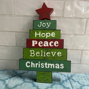 Wooden Christmas Tree Decor